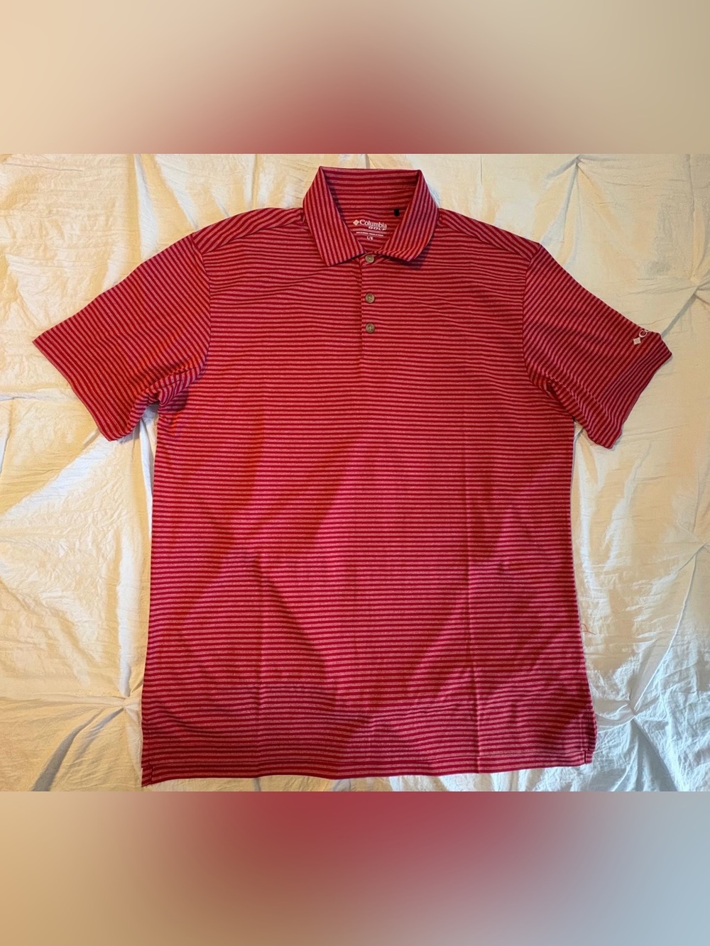 Columbia Polo Shirt Mens Red Golf Size Large